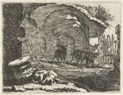 Four Dogs at a Ruin by Jan Fyt